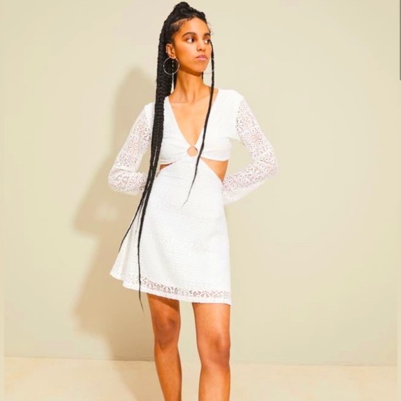 h&m white cut out dress H&amp;M + Cut-Out Dress